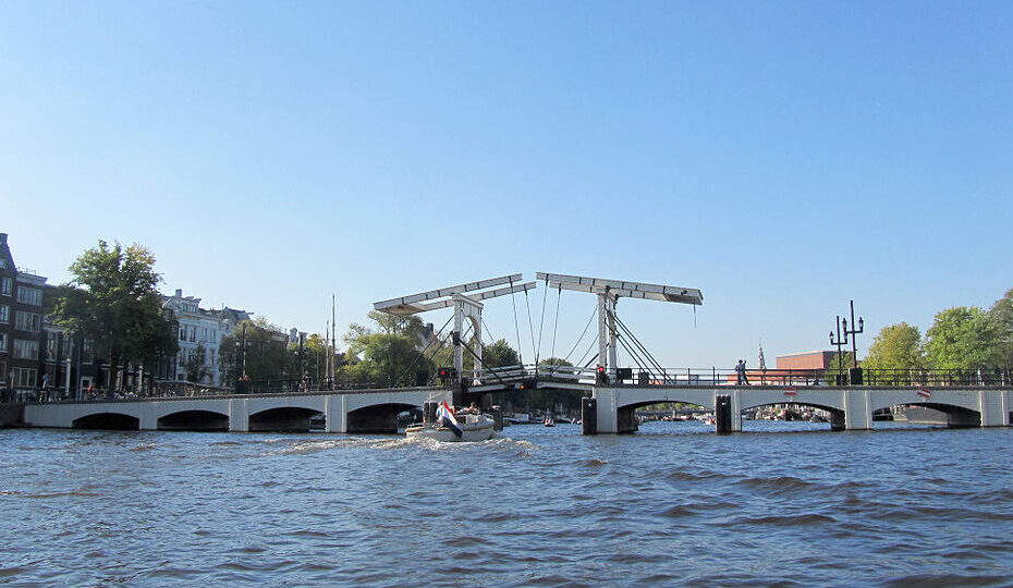 Magere brug the most famous bridge in Amsterdam