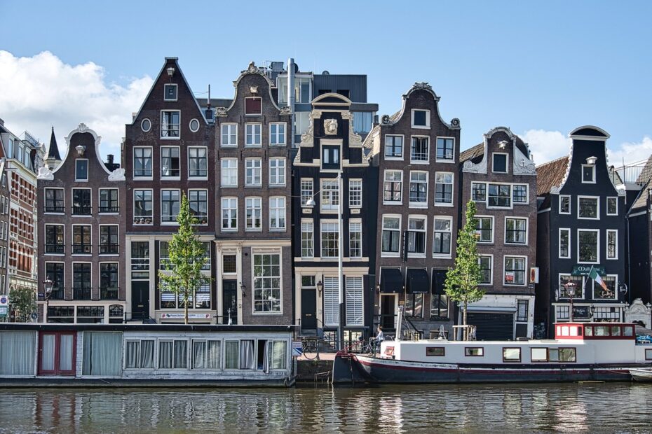 Houses by a canal in Amsterdam